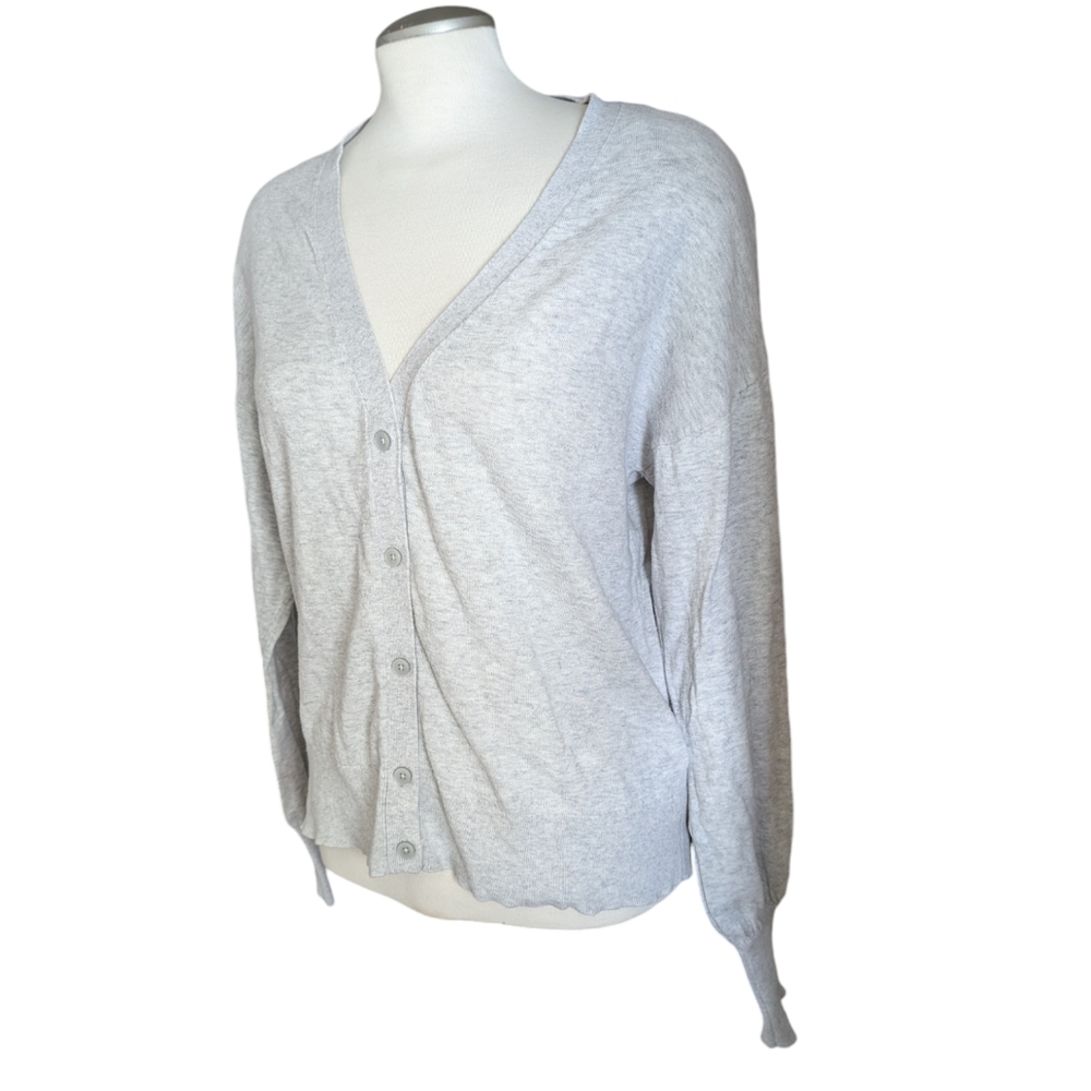 Gap 100% Cotton Soft Heather Grey Women's Button Up Cardigan old money size XXL